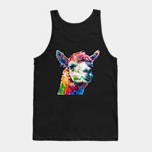 Alpaca Colorful Pop Art Design Animal Lover Gift Idea Tank Top